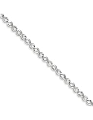 Genuine .925 Sterling Silver Diamond Bracelet 8.1 Grams . 100% Satisfaction Guaranteed.