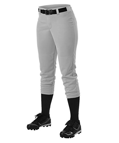 Alleson Women's Softball Pants With Belt Loops, Gray, M