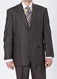 Kilburne & Finch Brownish Gray with Faint Blue Stripe 2-Button Center-vented Suit with Pleated Pant