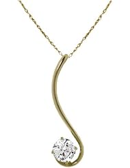 14K Yellow Gold Slender Curve Necklace with 0.50ct Diamond