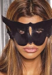 Leather Cat Mask (Black;One Size)