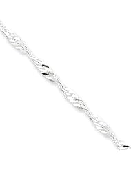 3.5mm, Sterling Silver, Singapore Chain, 8 inch