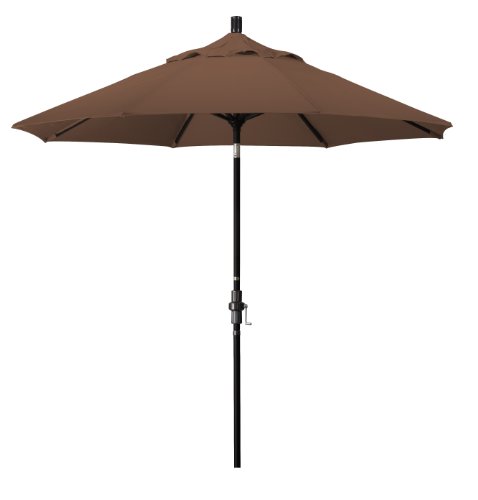California Umbrella 9-Foot Aluminum Market Umbrella Teak With Black Pole