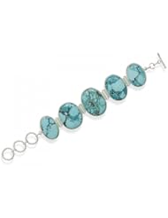 MMA Silver - Turquoise Stone Toggle Bracelet