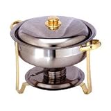 Review Misc Imports  / 4 QuartStainless Steel and Gold Round Chafer (06-0369)