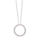 14k White Gold & Diamond Circle Pendant (0.25ctw)