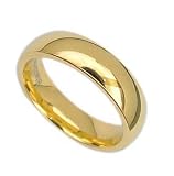 Stainless Steel Gold Plated Wedding Band - 5 mm - Size: 6-12