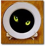 Green Eyes of a Black Cat - 8 Inch Porcelain Plate