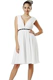 eDressit Tiefer V-Ausschnitt Weiss Cocktailkleid£¨04100107£©
