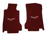 Corvette C6 Carpet Mats with Flag and Silver Script Cashmere