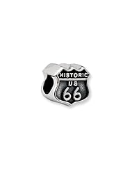 Route 66 Charm in Silver for 3mm Charm Bracelets