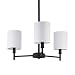 Walker Mini Chandelier with Clip Shades Finish: Powder Coated Black, Shade Finish: Tan Cornflower