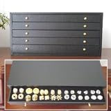The Max 5 Drawer Jewelry Chest (Black FX Leather) (8"H x 15.25"W x 9"D)