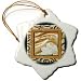Prosperous New Year in Chinese, Lotus Flower - 3 Inch Snowflake Porcelain Ornament