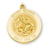 Solid 14K Yellow Gold St George Medal