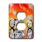 Light Switch Cover Picturing Picturing Harley-Davidson Motorcycle - 2 plug outlet cover
