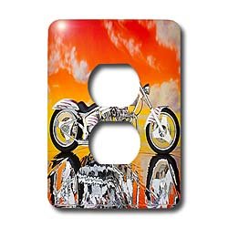 Light Switch Cover Picturing Picturing Harley-Davidson Motorcycle - 2 plug outlet cover