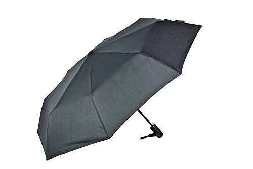 LifeTek Travel Pro Black Automatic Compact Folding 9-Rib Wind Resistant Umbrella