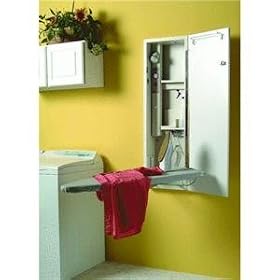 Buy Iron-A-Way 42 inch built in wall mounted ironing board storage compartment and spot light with Flat...