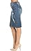 Distressed Stretch Denim High Waisted Knee Length Pencil Skirt