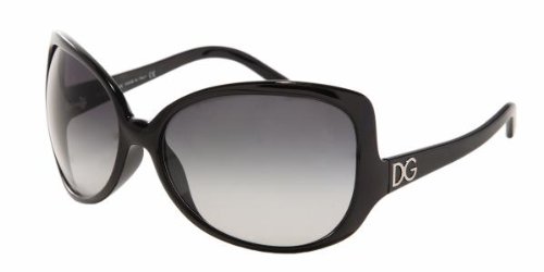 Dolce & Gabbana Sunglasses AUTHENTIC Womens Shiny Black Gray Shaded DG6035 501 8G