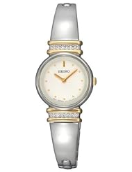 Seiko Womens SUJG32 Crystal Bangle White Dial Watch