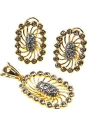 Gold Plated Earrings and Pendant Set