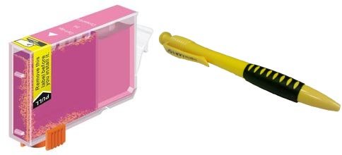 One Photo Magenta Ink Cartridge CLI-8 CLI8 PM + Ballpoint Pen for Canon Printers PIXMA iP6600D, PIXMA iP6700D, PIXMA MP950, PIXMA MP960, PIXMA MP970, PIXMA Pro 9000, PIXMA Pro 9000 Mark II