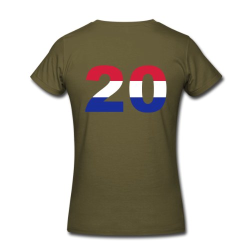 Spreadshirt Damen 20 Netherlands Flag – T-Shirt, army, XL