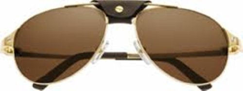 Cartier Sunglasses Designer Fashion AUTHENTIC Aviator Brushed Golden Finish Rimmed Metal Frame |Brown Polarized With Golden Mirror Lens T8200571