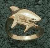 Shark Ladies &acute; Ring Size 6 1 / 2 - 14KT Gold Jewelry - B0000DGOXT