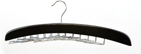 FloridaBrands 12-Hook Flex Hanger - Mahogany | Wood Finish | Great for Vertically Storing Belts & Closet Accessories