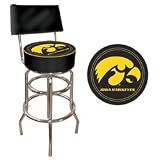 University of Iowa Padded Bar Stool with Back - Game Room Products > Pub Stools > NCAA - Colleges