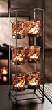 American Atelier Mosaic Glass Votive Holder with Wire Stand, 6-Piece