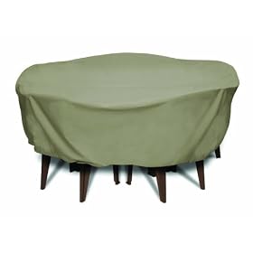 WeatherReady WRKH84 Polyester Round Outdoor Table Cover, Khaki, 84 Inches by