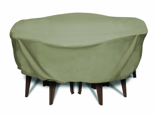 WeatherReady WRKH84 Polyester Round Outdoor Table Cover - Khaki - 84 Inches