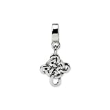 Celtic Cross Dangle Charm in Sterling Silver for Pandora, Kera and other 3mm Bracelets