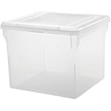 IRIS Letter Size File Box, Clear, Pack of 6