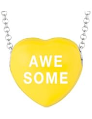 Sweethearts Enamel "Awesome" Heart on 16" Necklace Pendant with Gift Box