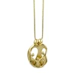 Loving Family® 18k Gold Clad Pendant - Parents and Three Children $46.99