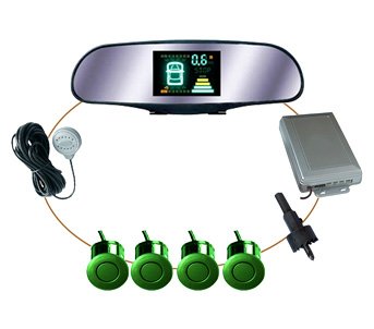 Reverse Parking Sensor System with Camera and Rear View Mirror Display