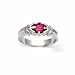 Sterling Silver Baby Ring with Pink CZ - Sizes: 1-4