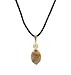 Necklace - N55 - Genuine Semi Precious Gemstone on Brown Velvet Flock Cord + 2" Extension Chain - Oval Shape ~ Pink Kiwi Jade