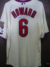 Howard, Ryan Autographed/Hand Signed Authentic Phillies Jersey with Wold Series Patch