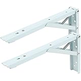 2 Pcs 90 Degree Spring Loaded Folding Support Shelf Bracket 10" Length