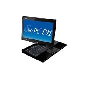 Asus - EEE PC T91-BLK004X - Netbook 8.9" - VGA - Intel Atom Menlow Z520 - Lecteur carte SD / MMC - Webcam 0.3 Mpix - Wifi - Bluetooth - 1024 Mo - HDD 16 Go + 16 Go CarteSD Externe - Touch Noir