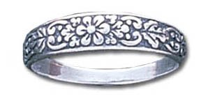 Solid Sterling Silver Flowers Ring