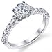 Round Shared prong Set Diamond Engagement Ring .55ct(cz ctr)