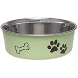 Loving Pets Bella Bowl for Pets, Small, 1-Pint, Pesto Green