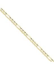 14k 4.5mm Concave Open Figaro Chain, Best Quality Free Gift Box Satisfaction Guaranteed